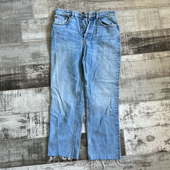 Zara straight leg jeans blue size 28 (ca 6) - Picture 2 of 3